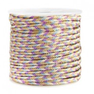 Macramé bead cord braided 3mm Purple-blue metallic